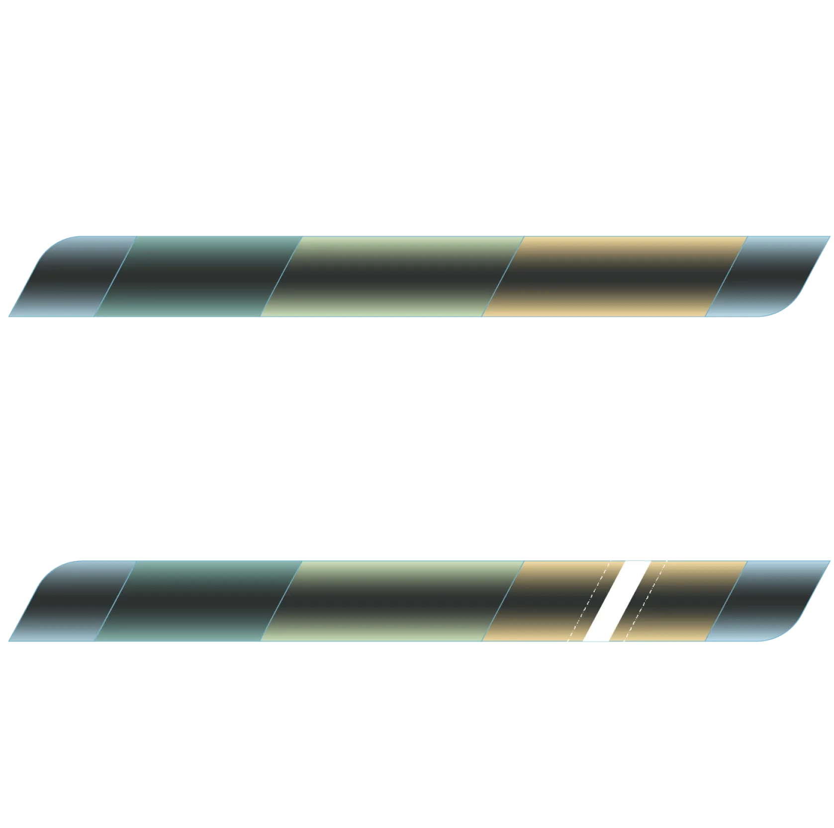 Simplified representations of native versus engineered HERV genes with engineered region highlighted in white